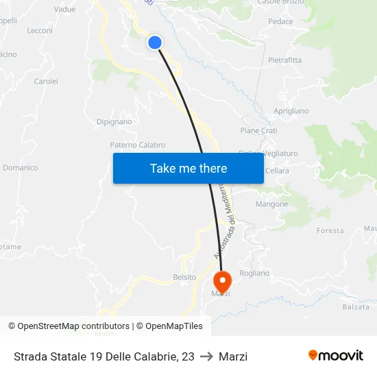 State Road 19 of Calabrie, 23 to Marzi map
