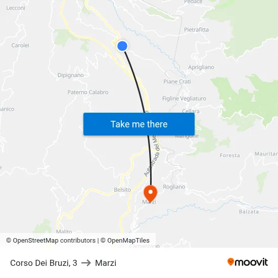 Bruzi Course, 3 to Marzi map
