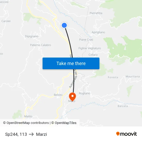 Provincial Road 244, 113 to Marzi map