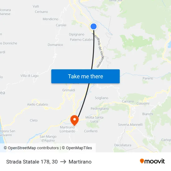 State Road 178, 30 to Martirano map