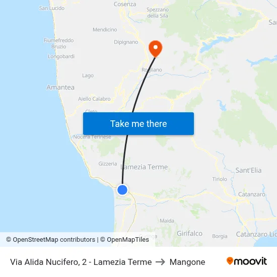 Via Alida Nucifero, 2 - Lamezia Terme to Mangone map