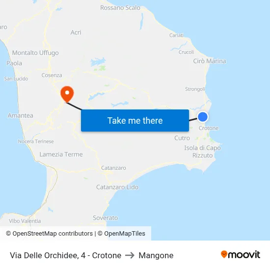 Via Delle Orchidee, 4 - Crotone to Mangone map