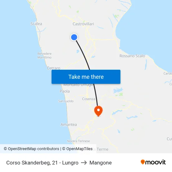 Skanderbeg Avenue, 21 - Lungro to Mangone map