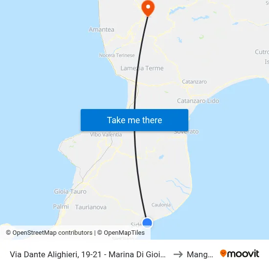 Via Dante Alighieri, 19-21 - Marina Di Gioiosa Ionica to Mangone map