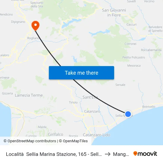 Località  Sellia Marina Stazione, 165 - Sellia Marina to Mangone map