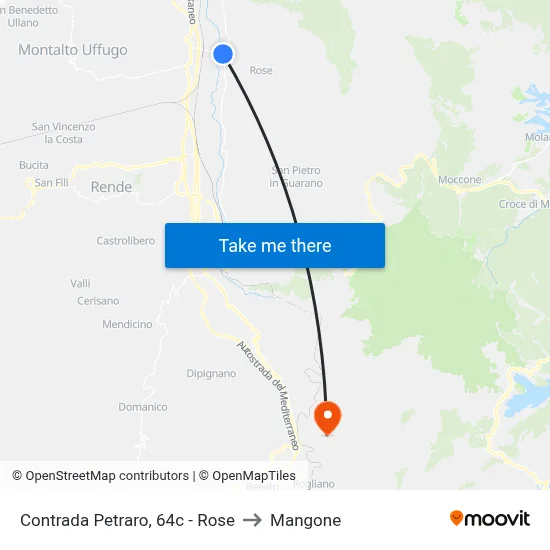 Petraro District, 64c - Rose to Mangone map