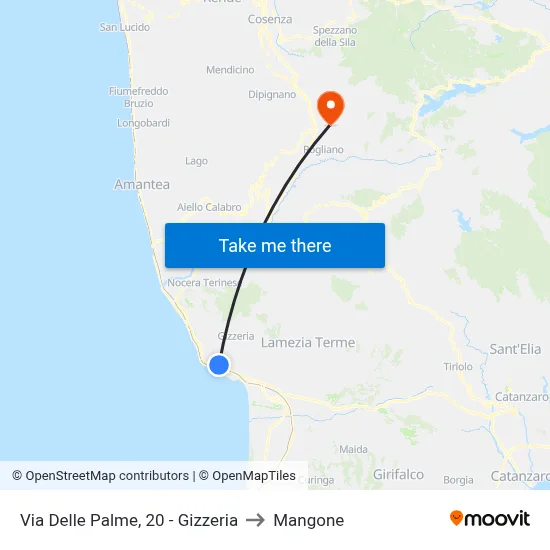 Palm Street 20 - Gizzeria to Mangone map