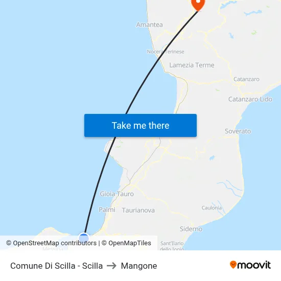 Municipality of Scilla - Scilla to Mangone map