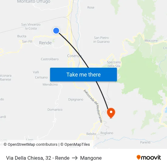 Church Street, 32 - Rende to Mangone map