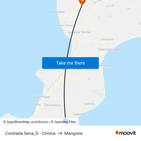 Contrada Sena_D - Cimina to Mangone map