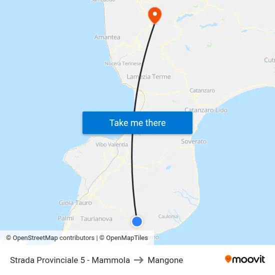 Strada Provinciale 5 - Mammola to Mangone map