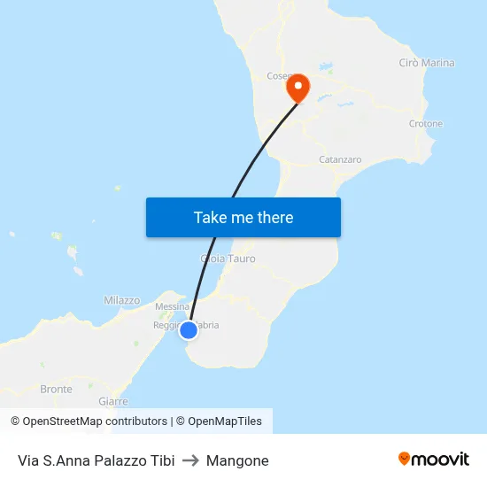 Saint Anna Street Tibi Palace to Mangone map