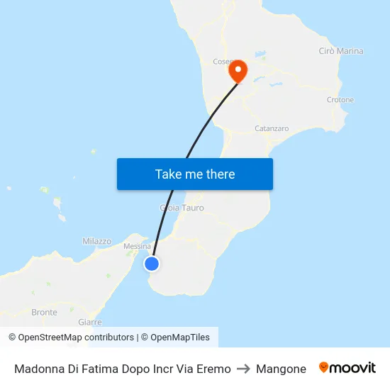 Madonna Di Fatima  Dopo Incr Via Eremo to Mangone map