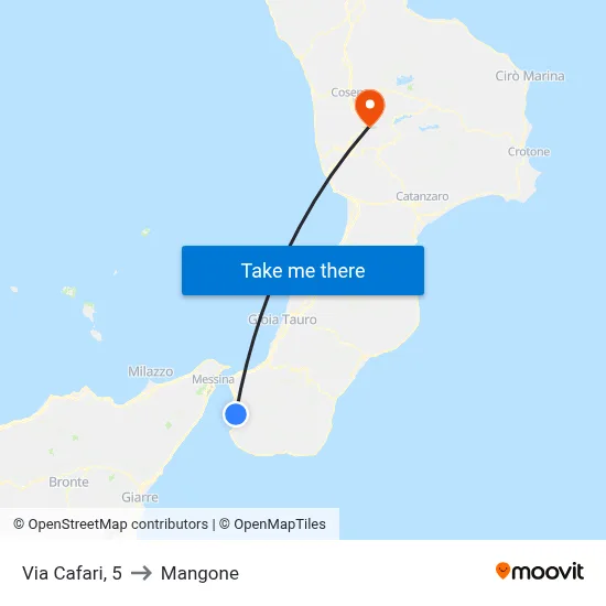 Cafari Street, 5 to Mangone map