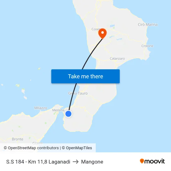 S.S 184 - Km 11,8  Laganadi to Mangone map