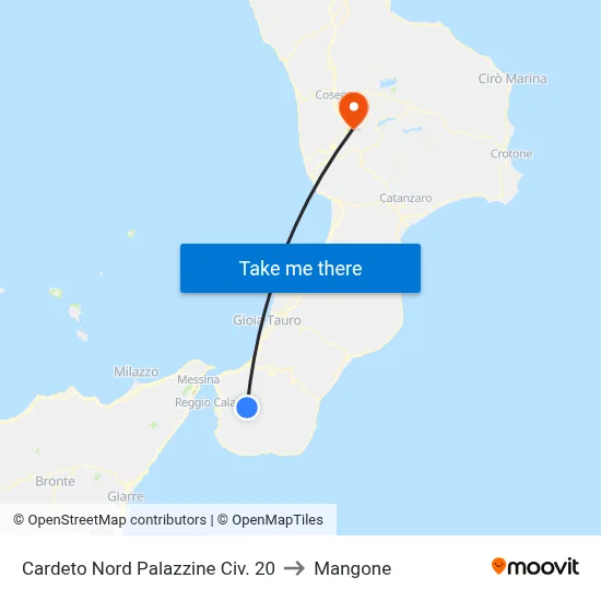 Cardeto North Residential Buildings 20 to Mangone map