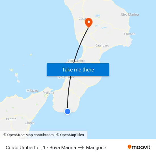 Corso Umberto I, 1 - Bova Marina to Mangone map