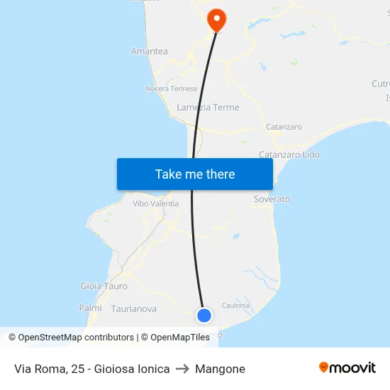 Via Roma, 25 - Gioiosa Ionica to Mangone map
