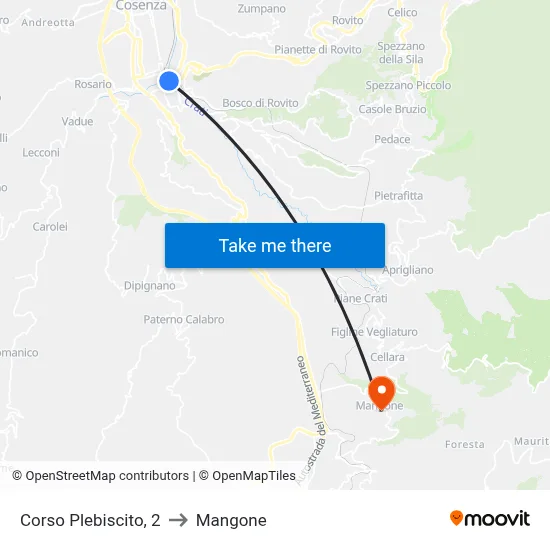 Plebiscito Avenue, 2 to Mangone map