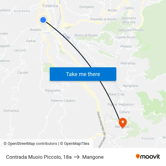 Muoio Piccolo District, 18a to Mangone map