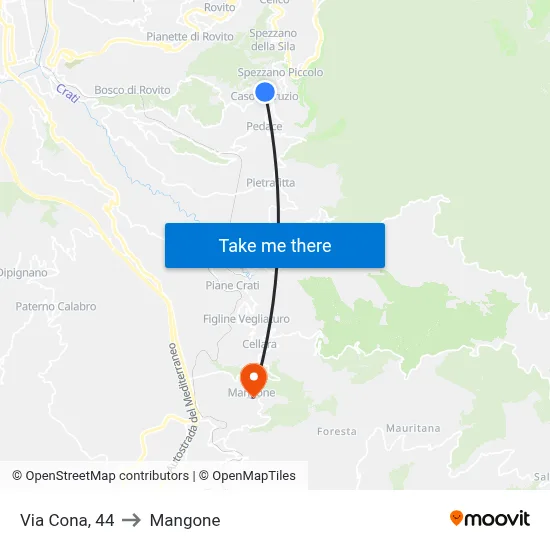 Cona Street, 44 to Mangone map
