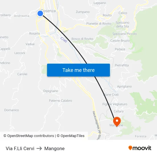 Cervi Brothers Street to Mangone map