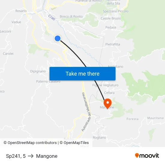 Sp241, 5 to Mangone map