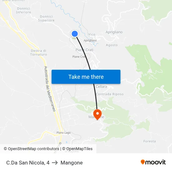 San Nicola District, 4 to Mangone map