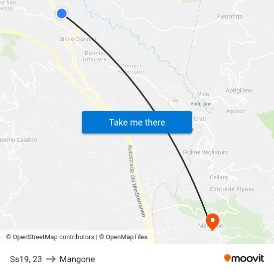 State Road 19, 23 to Mangone map