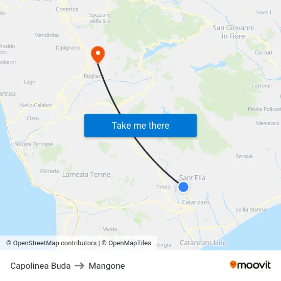 Capolinea Buda to Mangone map