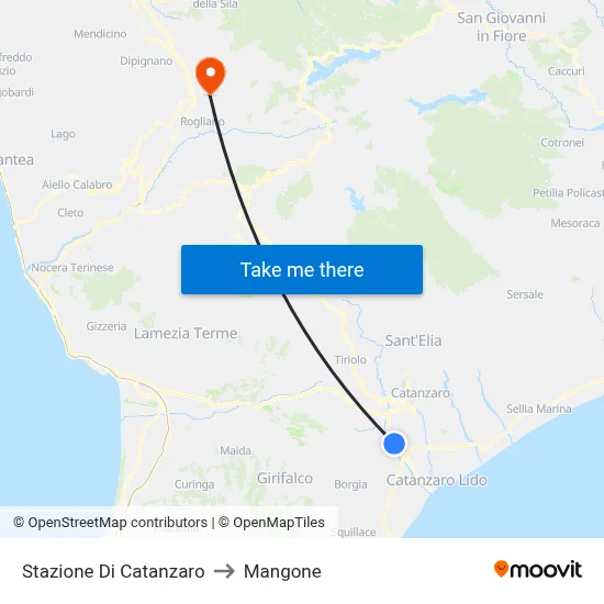 Stazione Di Catanzaro to Mangone map