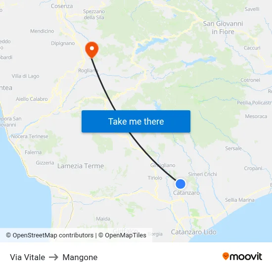 Vitale Street to Mangone map