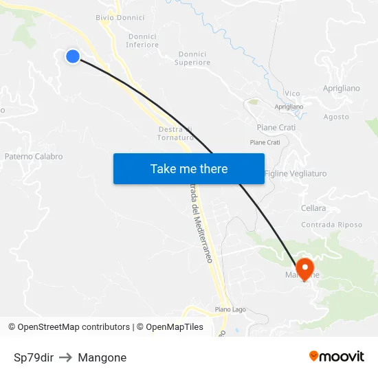 Provincial Road 79dir to Mangone map
