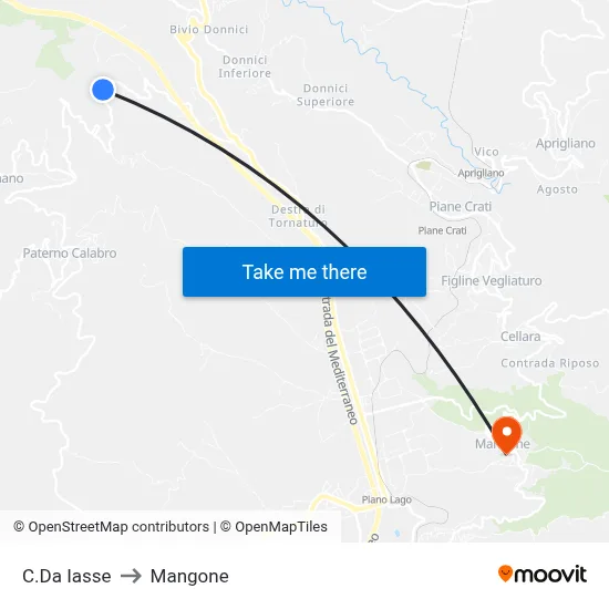 District Iasse to Mangone map