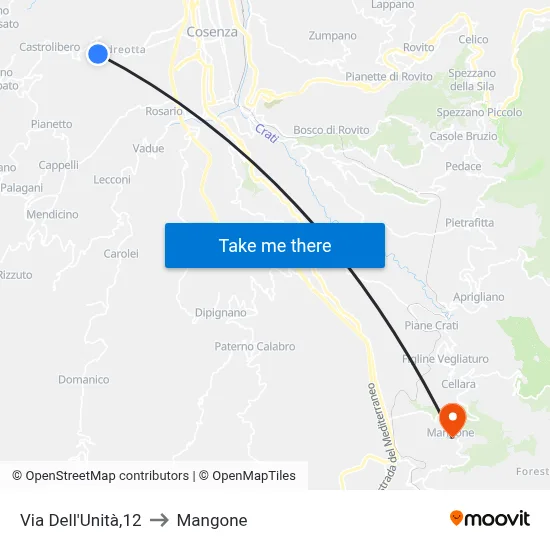 Unity Street, 12 to Mangone map