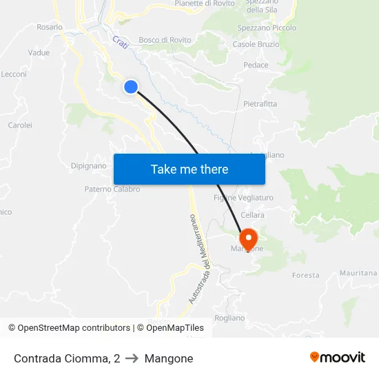 Ciomma District, 2 to Mangone map