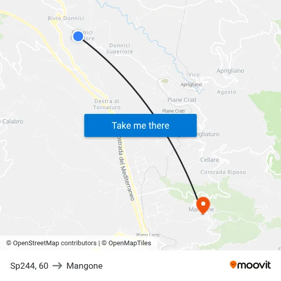 Provincial Road 244, 60 to Mangone map