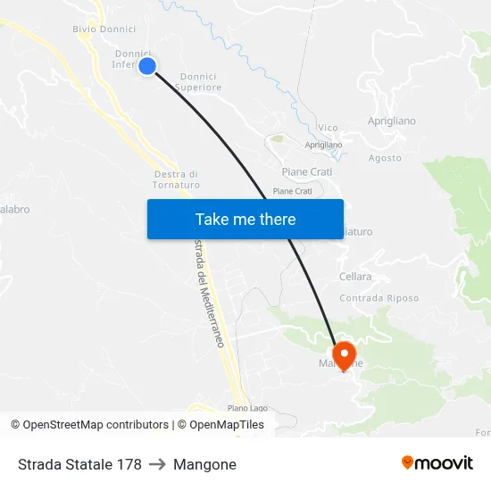 State Road 178 to Mangone map