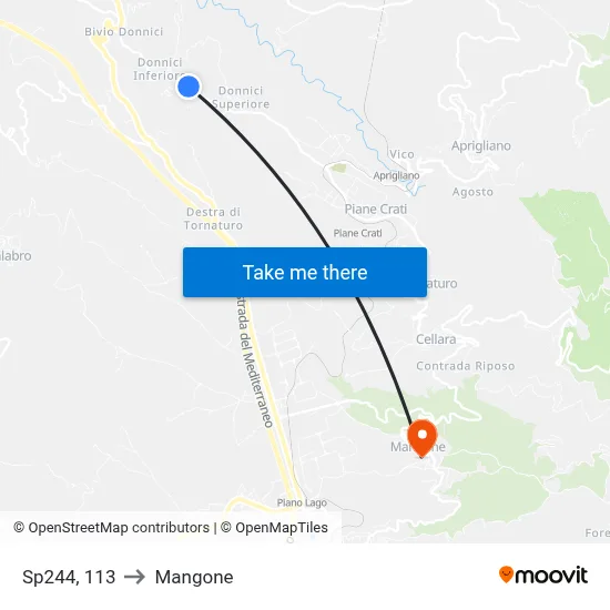 Provincial Road 244, 113 to Mangone map