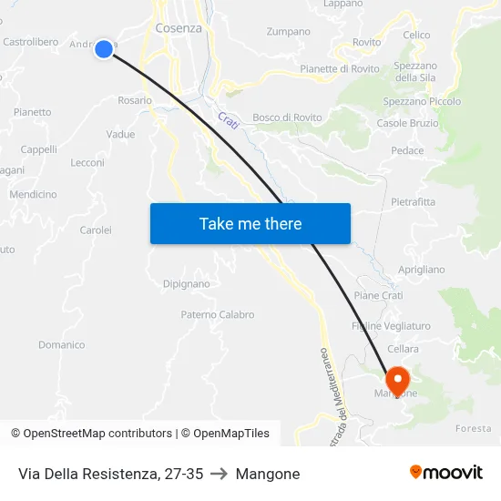 Resistance Street 27-35 to Mangone map