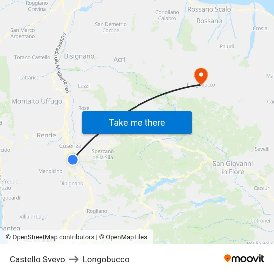 Swabian Castle to Longobucco map
