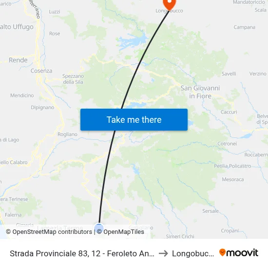 Provincial Road 83, 12 - Feroleto Antico to Longobucco map