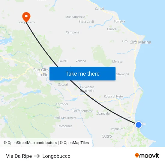 Da Ripe Street to Longobucco map