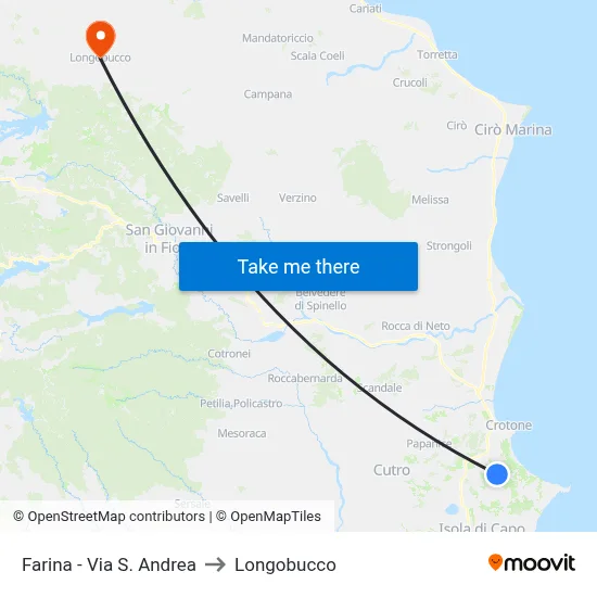 Farina - St. Andrew Street to Longobucco map