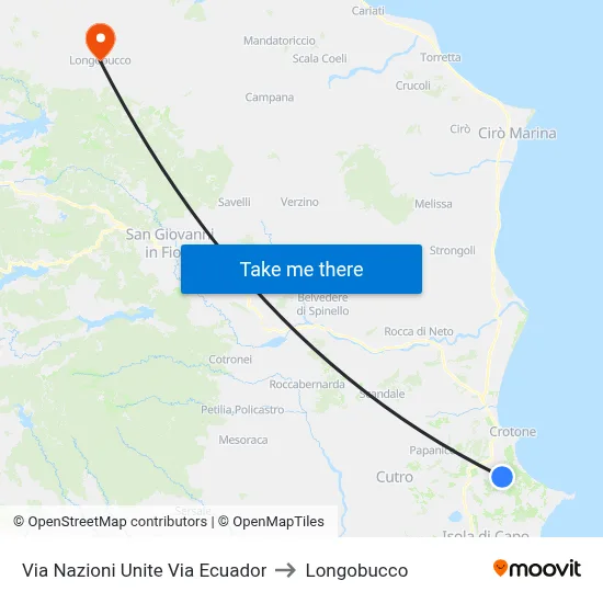 United Nations Street Via Ecuador to Longobucco map