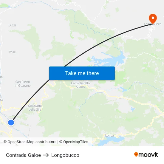 Galoe District to Longobucco map