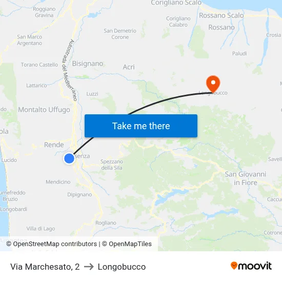 Marchesato Street, 2 to Longobucco map