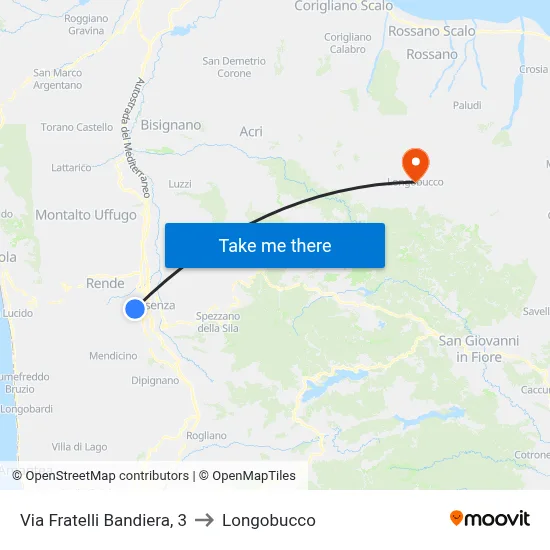 Bandiera Brothers Street, 3 to Longobucco map