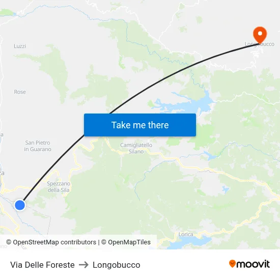 Delle Foreste Street to Longobucco map