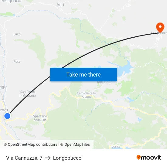 Via Cannuzze, 7 to Longobucco map